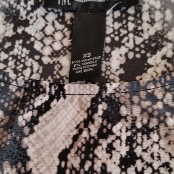 INC SNAKE PRINT TOP WITH BEAUTIFUL GOLD DETAIL - Picture 2 of 3
